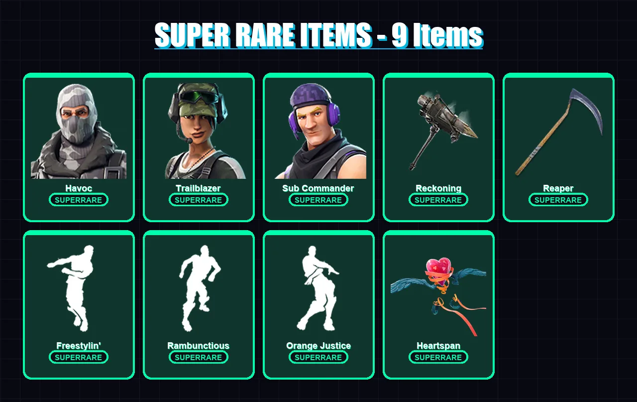 [PC/XBOX/PSN] | Havoc | Trailblazer | Sub Commander | Zenith | Enforcer | 36 skin | 26 pickaxe | 33 emote | 32 glider | Lv402