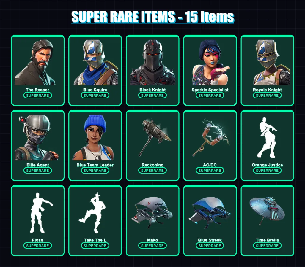 [PC/XBOX/PSN] | The Reaper | Blue Squire | Black Knight | Sparkle Specialist | Royale Knight | 38 skin | 40 pickaxe | 27 emote | 39 glider | Lv553 — Fortnite account