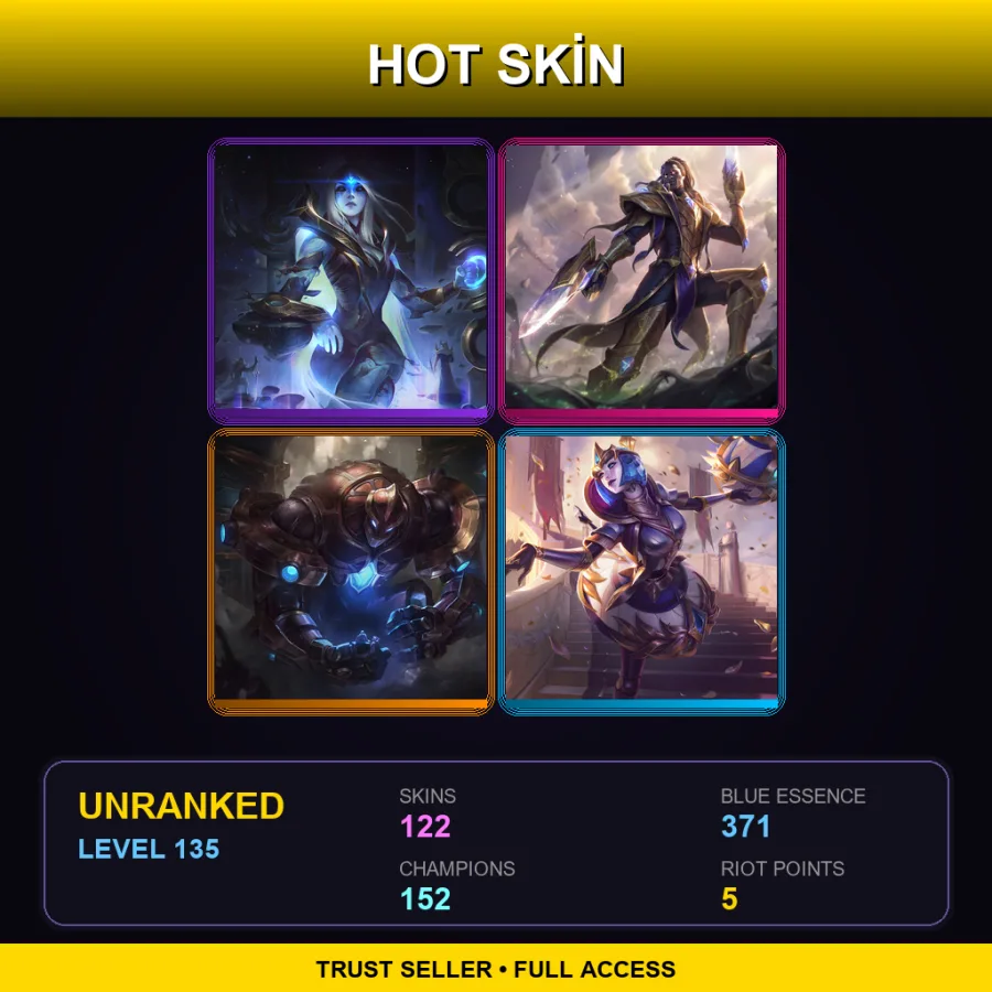 SG | Lv135 | Unranked | 122 Skin | 152 Champ — LoL account