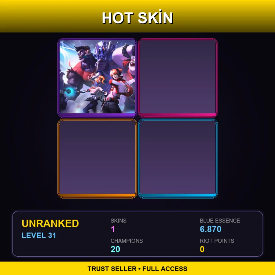 EUW | Lv31 | Unranked | 1 Skin | 20 Champ — LoL account