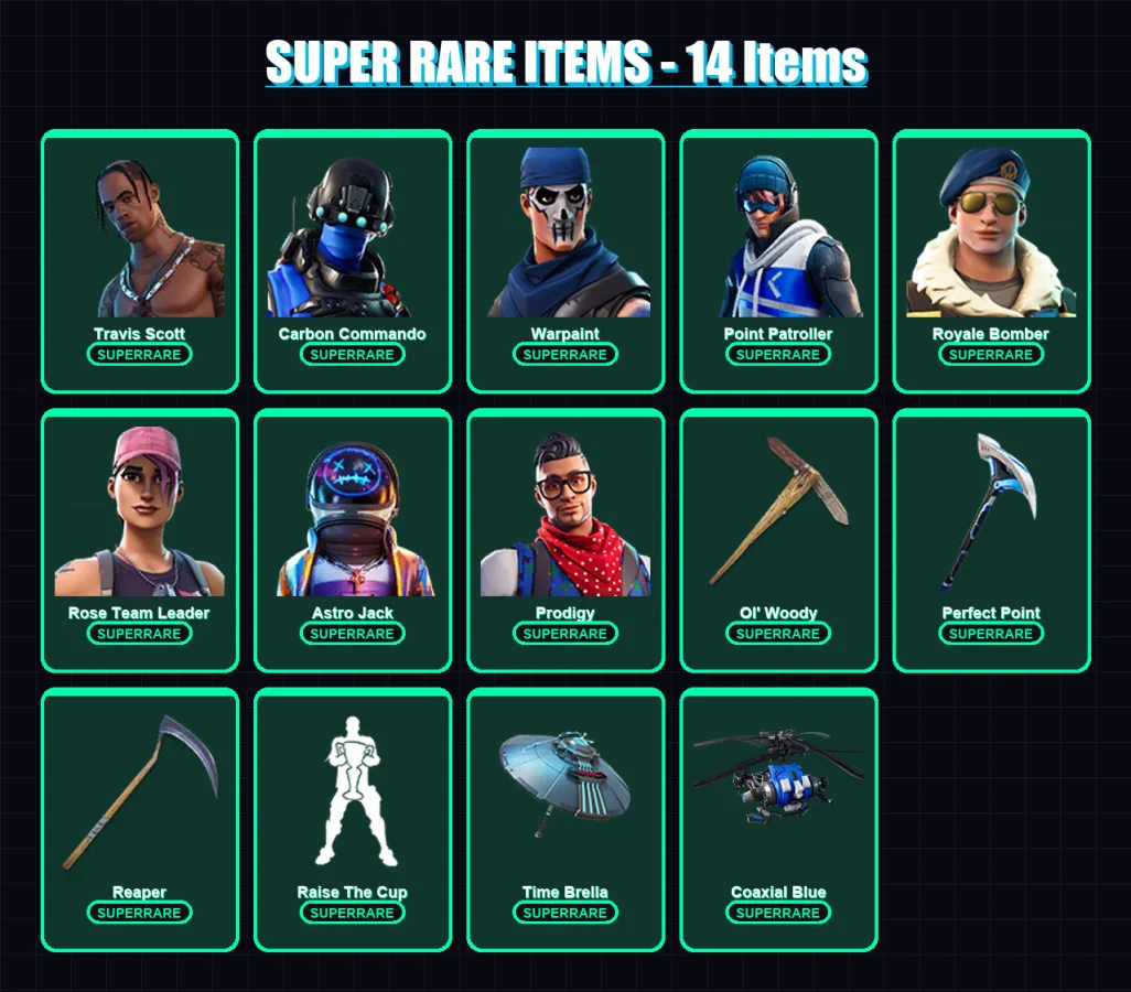 [PS4/PS5/XBOX/PC] | Travis Scott | Carbon Commando | Warpaint | 155 skin | Lv3133 — Fortnite account