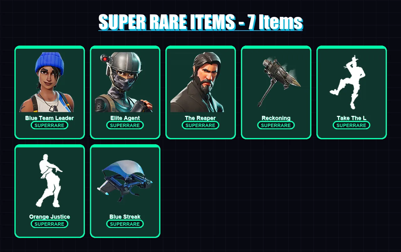 [PS4/PS5/XBOX/PC] | Blue Team Leader | Elite Agent | The Reaper | Hybrid | Gear Specialist Maya | 46 skin | 33 pickaxe | 46 emote | 46 glider | Lv72