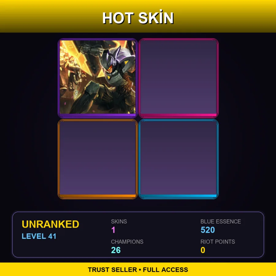 LAN | Lv41 | Unranked | 1 Skin | 26 Champ