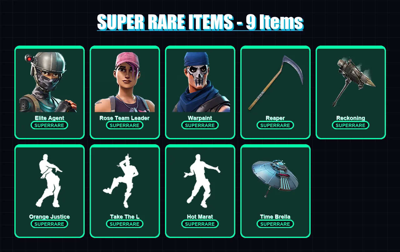 [PC/PSN] | Elite Agent | Rose Team Leader | Warpaint | Zenith | P.A.N.D.A Team Leader | 72 skin | 57 pickaxe | 61 emote | 58 glider | Lv754