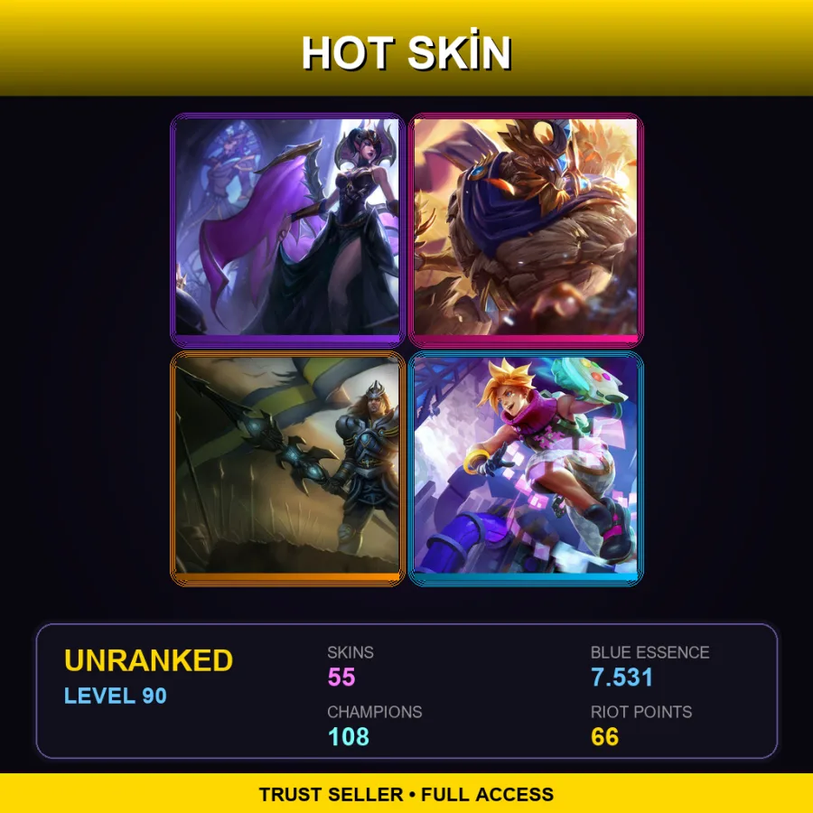 TW | Lv90 | Unranked | 55 Skin | 108 Champ