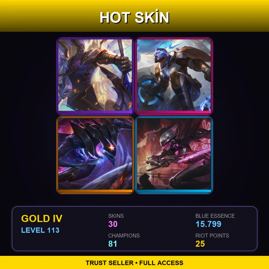 LAS | Lv113 | Gold IV | 30 Skin | 81 Champ