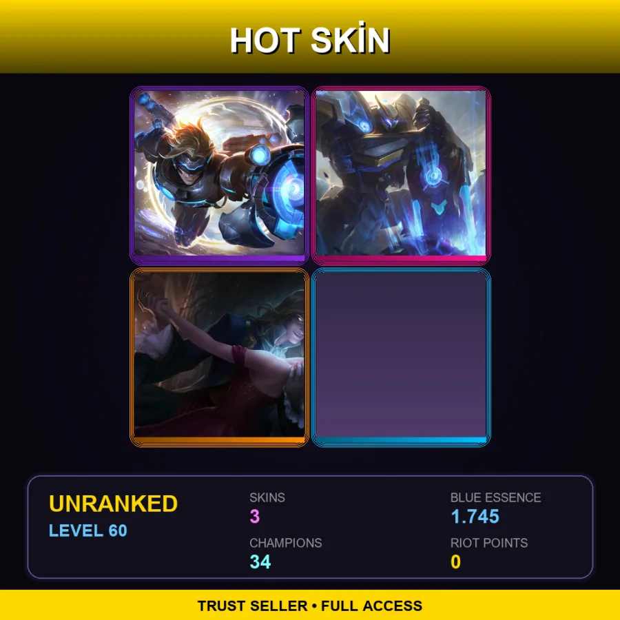 LAS | Lv60 | Unranked | 3 Skin | 34 Champ