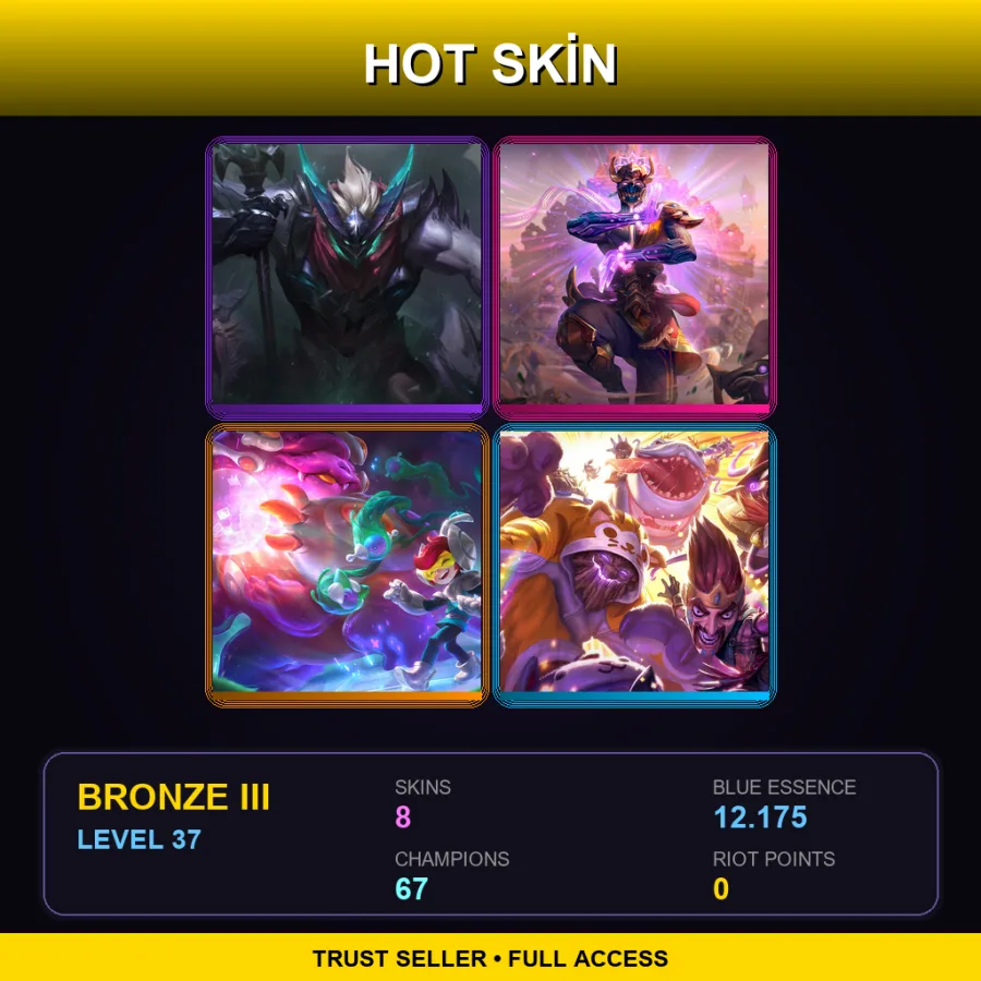 EUNE | Lv37 | Bronze III | 8 Skin | 67 Champ