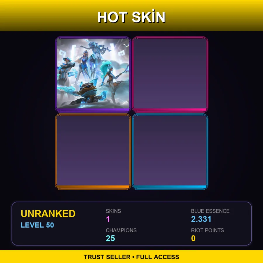 EUNE | Lv50 | Unranked | 1 Skin | 25 Champ