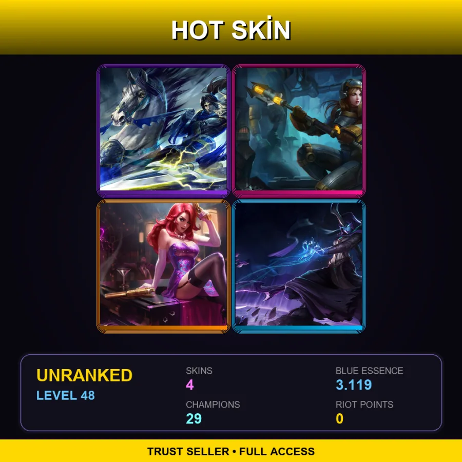 NA | Lv48 | Unranked | 4 Skin | 29 Champ — Secret Agent Miss Fortune