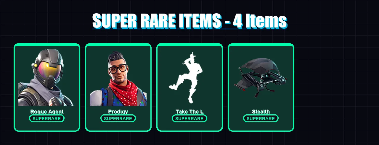 [PS4/PS5/XBOX/PC] | Rogue Agent | Prodigy | Lynx | Gear Specialist Maya | Zenith | 28 skin | 27 pickaxe | 36 emote | 31 glider | Lv426