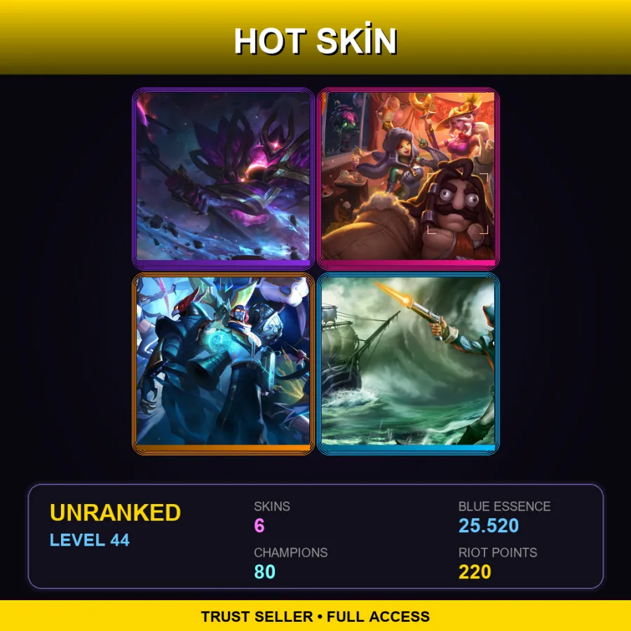 VN | Lv44 | Unranked | 6 Skin | 80 Champ