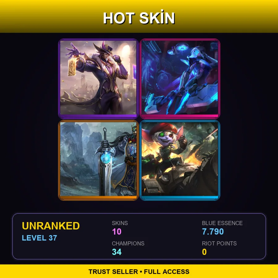 EUNE | Lv37 | Unranked | 10 Skin | 34 Champ