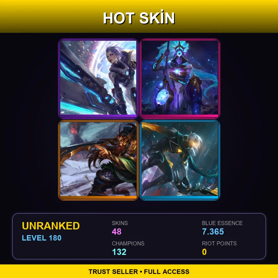 TR | Lv180 | Unranked | 48 Skin | 132 Champ