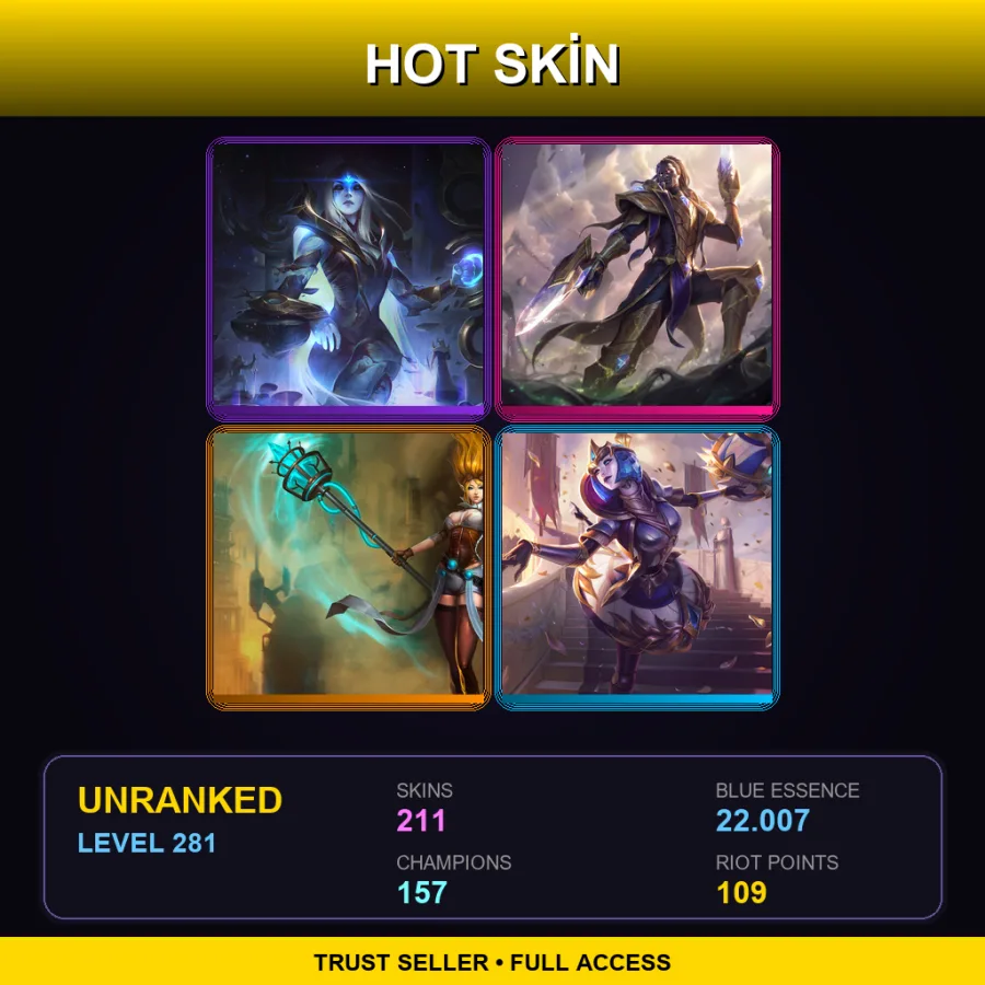 VN | Lv281 | Unranked | 211 Skin | 157 Champ