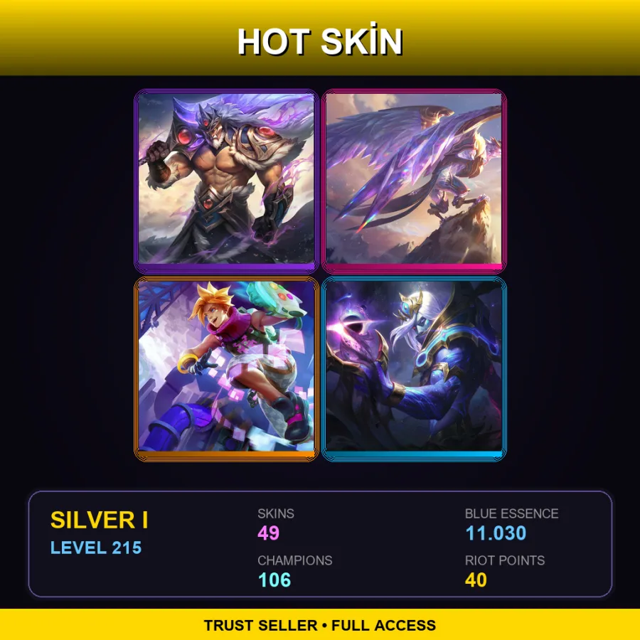 EUNE | Lv215 | Silver I | 49 Skin | 106 Champ