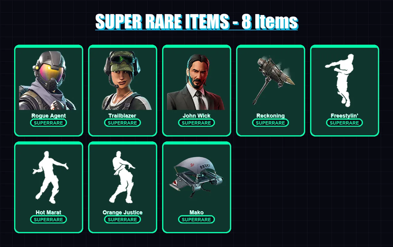 [PC/XBOX] | Rogue Agent | Trailblazer | John Wick | Ragnarok | The Ice King | 83 skin | 53 pickaxe | 70 emote | 64 glider | Lv754 — Fortnite account