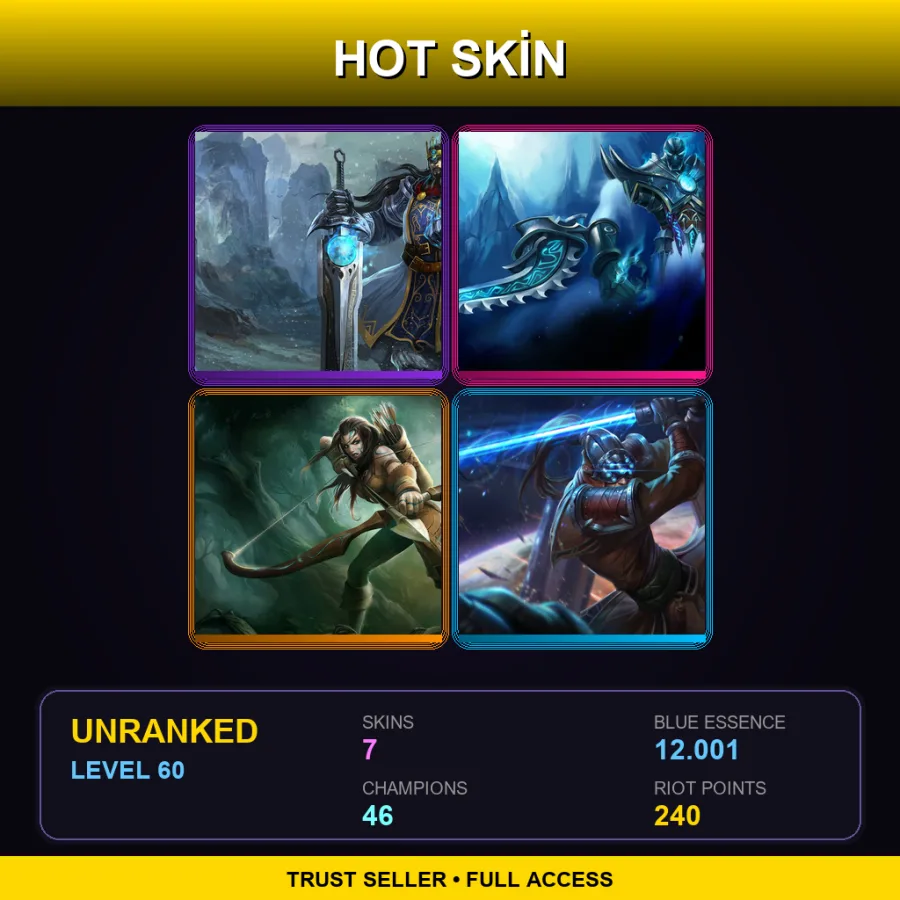 NA | Lv60 | Unranked | 7 Skin | 46 Champ