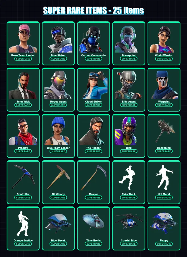 [PS4/PS5/XBOX/PC] | Rose Team Leader | Blue Striker | Carbon Commando | 226 skin | Lv2183