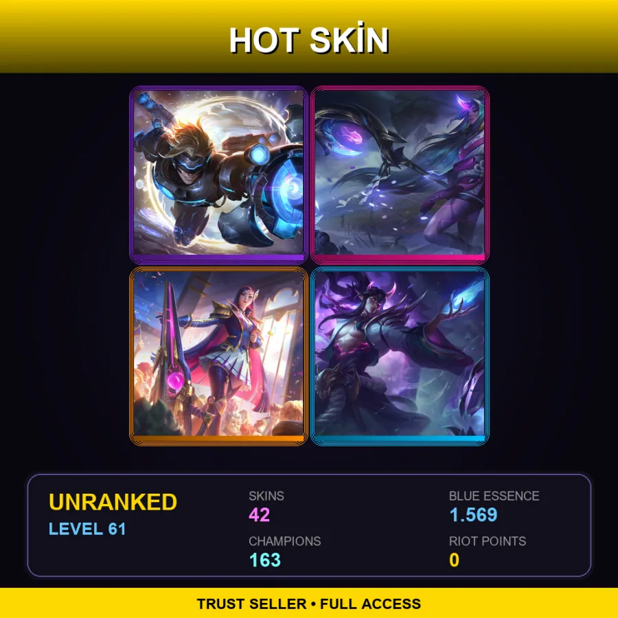 SG | Lv61 | Unranked | 42 Skin | 163 Champ — High Noon Tahm Kench