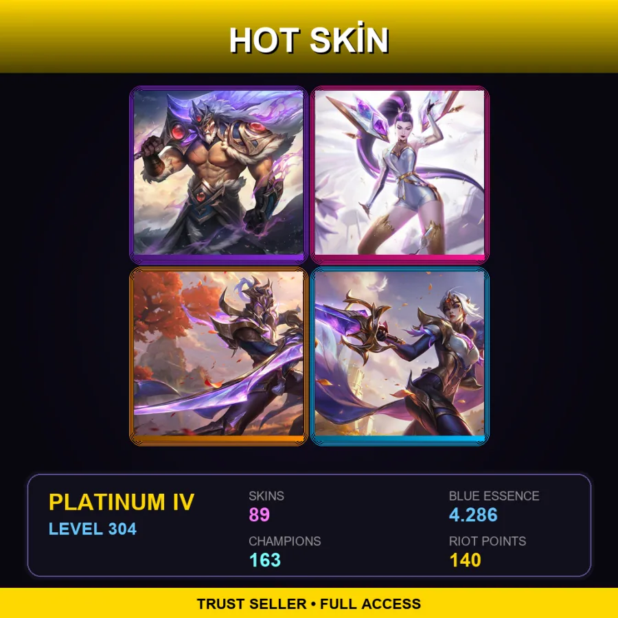 LAS | Lv304 | Platinum IV | 89 Skin | 163 Champ