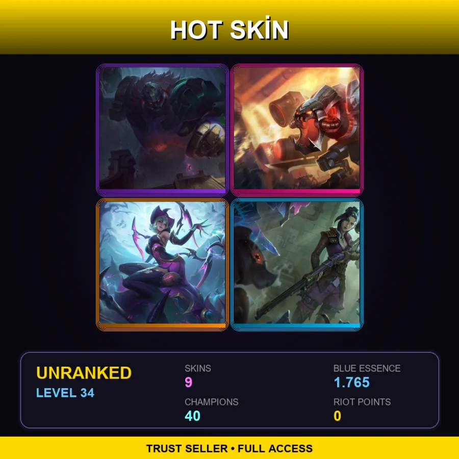LAN | Lv34 | Unranked | 9 Skin | 40 Champ