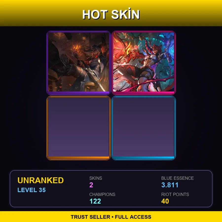 VN | Lv35 | Unranked | 2 Skin | 122 Champ