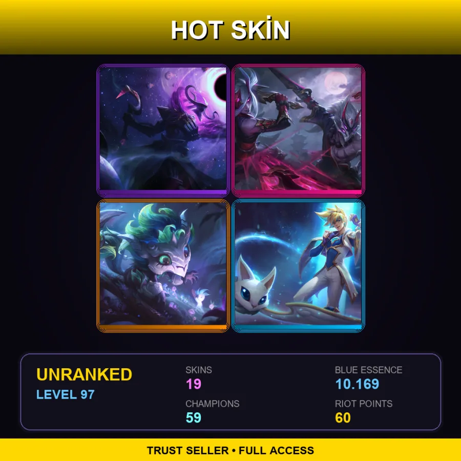 LAN | Lv97 | Unranked | 19 Skin | 59 Champ