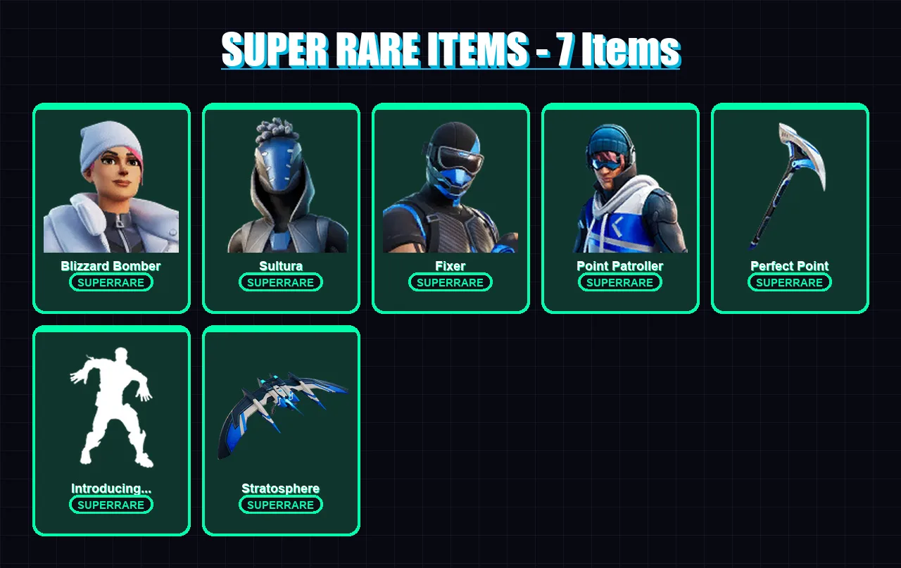 [PS4/PS5/XBOX/PC] | Blizzard Bomber | Sultura | Fixer | Point Patroller | Polar Peely | 6 skin | 16 pickaxe | 11 emote | 14 glider | Lv159