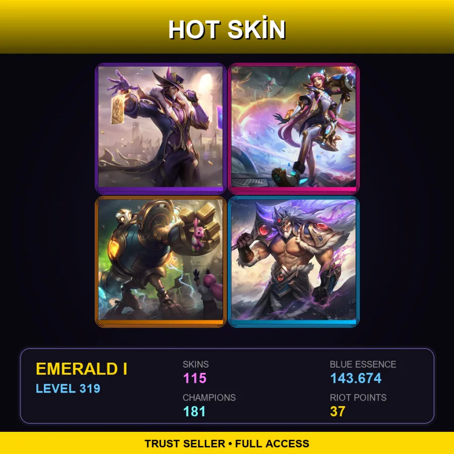 VN | Lv319 | Emerald I | 115 Skin | 181 Champ