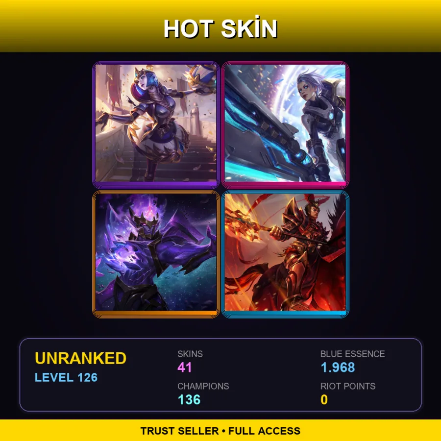 EUNE | Victorious Orianna | Pulsefire Riven | Dark Star Jarvan IV | Warring Kingdoms Jarvan IV | 41 Skin | 136 Champ | Lv126