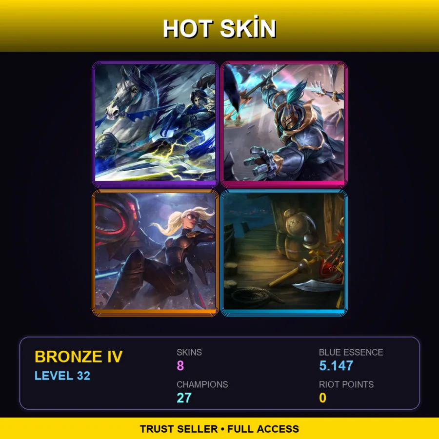 TR | Lv32 | Bronze IV | 8 Skin | 27 Champ
