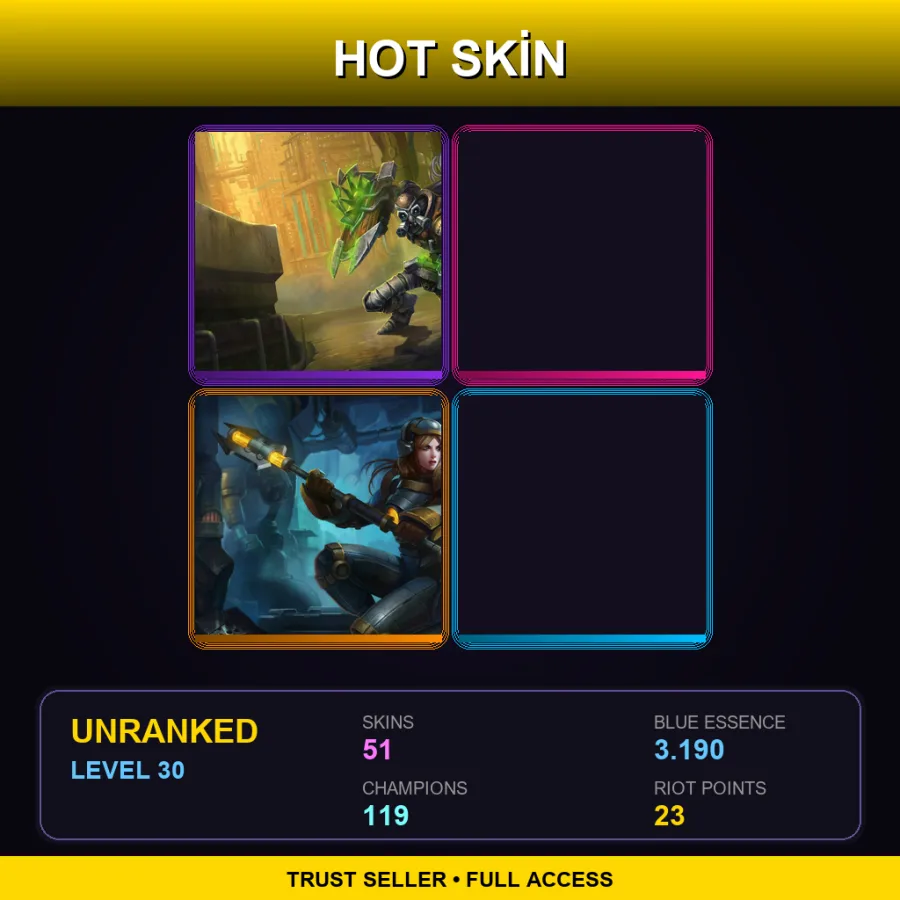 LAS | Lv30 | Unranked | 51 Skin | 119 Champ