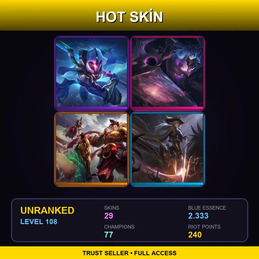 EUNE | Lv108 | Unranked | 29 Skin | 77 Champ
