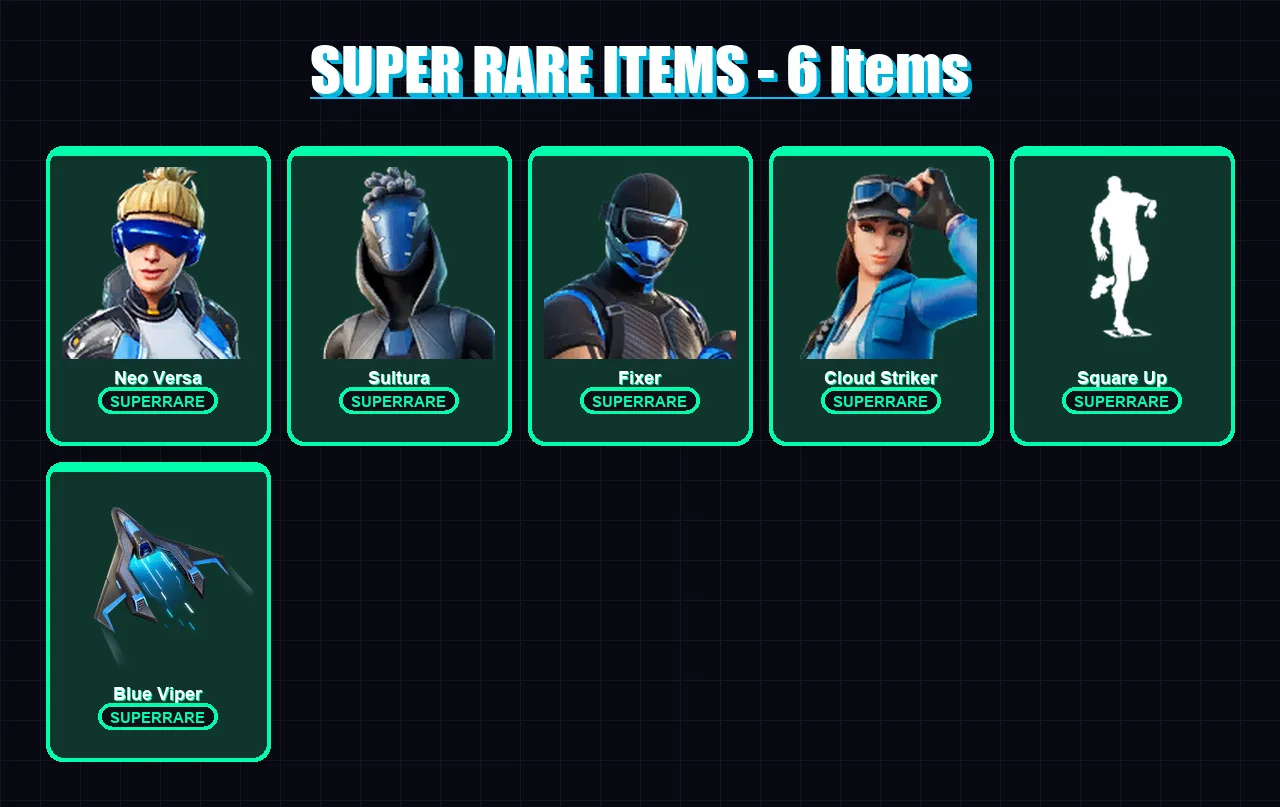 [PS4/PS5/XBOX/PC] | Neo Versa | Sultura | Fixer | Cloud Striker | Renzo the Destroyer | 74 skin | 135 pickaxe | 122 emote | 115 glider | Lv2063