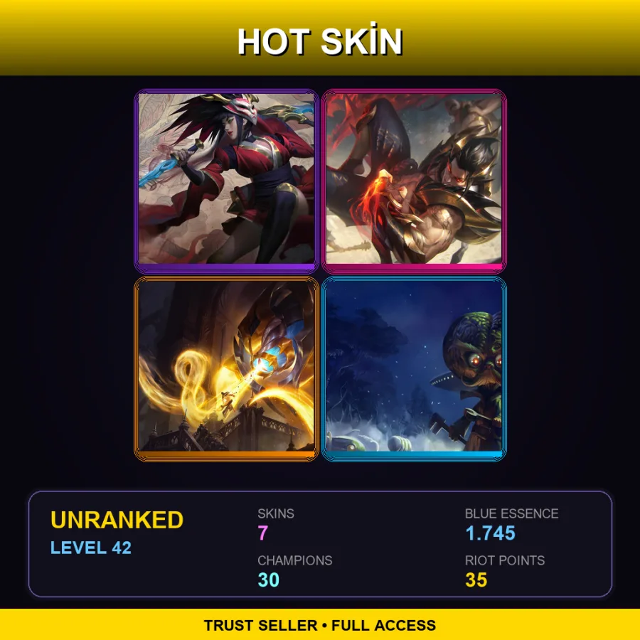 EUNE | Lv42 | Unranked | 7 Skin | 30 Champ