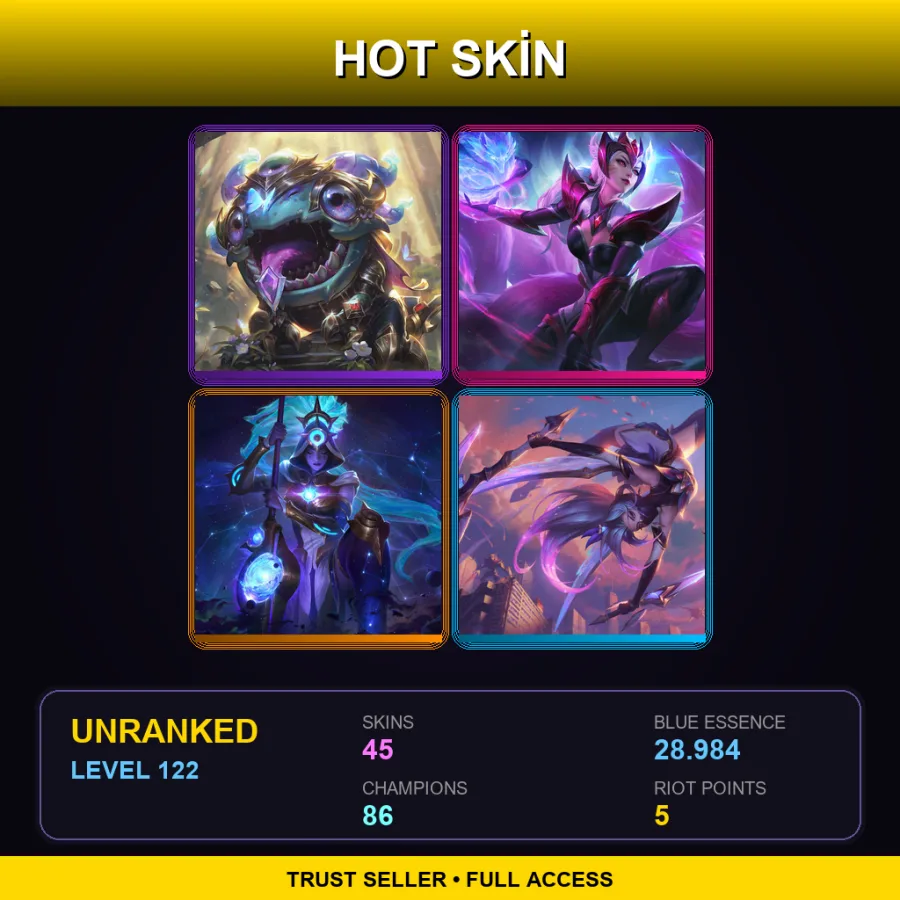 EUNE | Lv122 | Unranked | 45 Skin | 86 Champ — Sherwood Forest Ashe