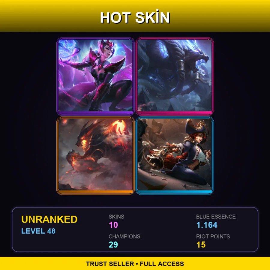 EUNE | Lv48 | Unranked | 10 Skin | 29 Champ