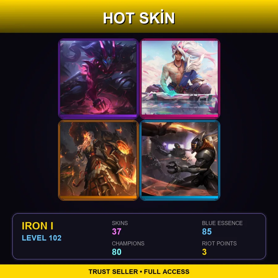 EUNE | Lv102 | Iron I | 37 Skin | 80 Champ