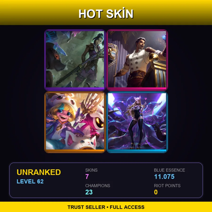 LAN | Lv62 | Unranked | 7 Skin | 23 Champ