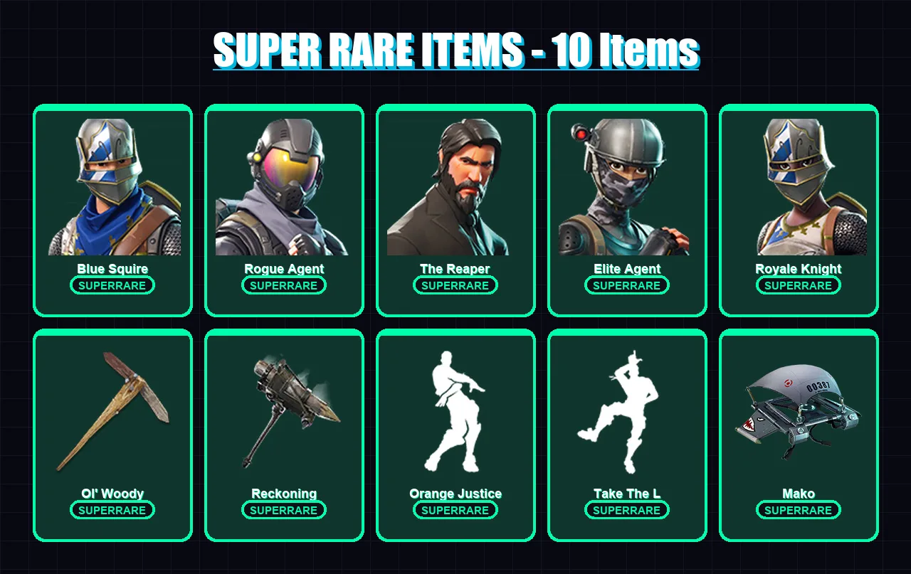 [PC/PSN] | Blue Squire | Rogue Agent | The Reaper | Elite Agent | Royale Knight | 40 skin | 19 pickaxe | 29 emote | 25 glider | Lv398