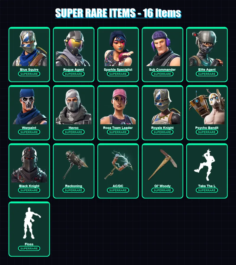 [PC/XBOX/PSN] | Blue Squire | Rogue Agent | Sparkle Specialist | Sub Commander | Elite Agent | 88 skin | 59 pickaxe | 61 emote | 57 glider | Lv455