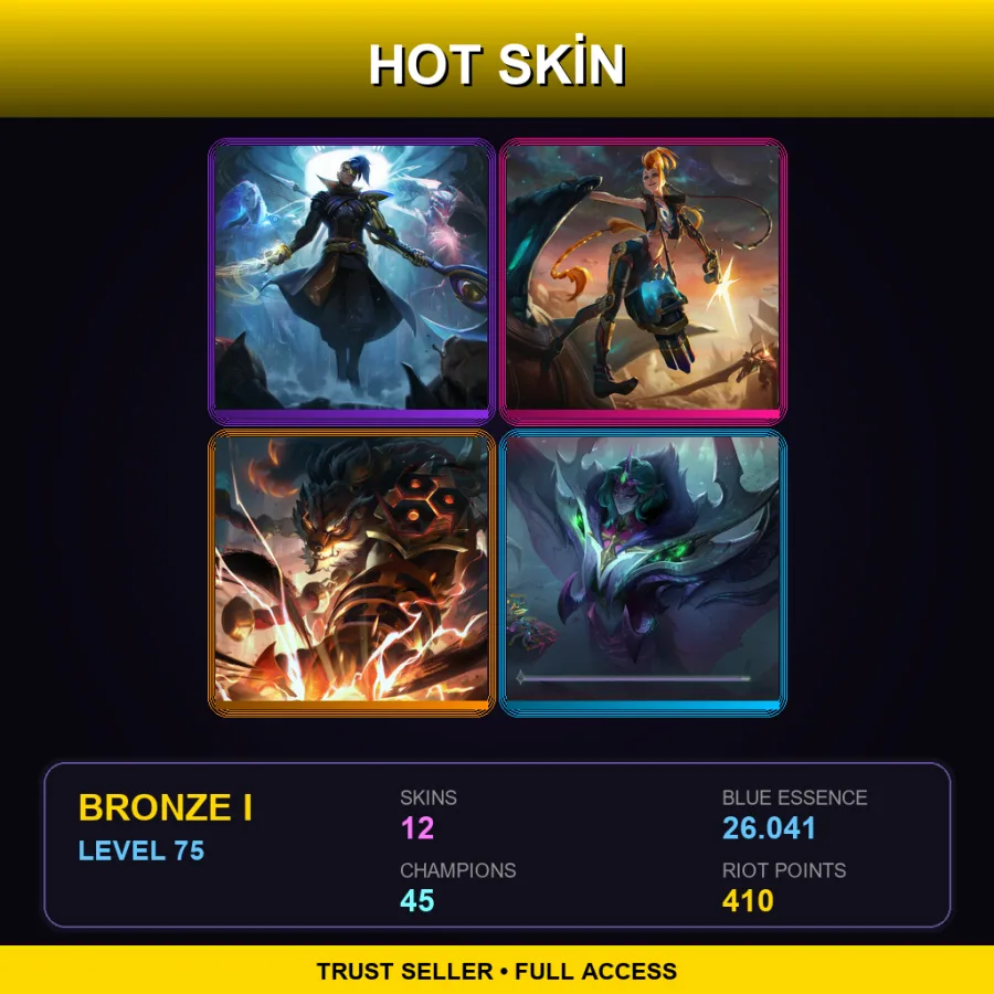 TR | Lv75 | Bronze I | 12 Skin | 45 Champ