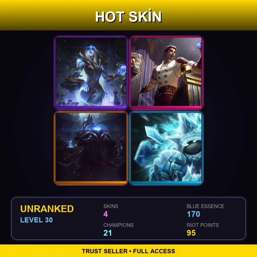 EUNE | Lv30 | Unranked | 4 Skin | 21 Champ