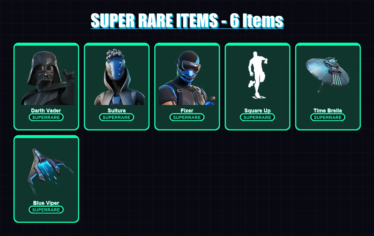 [PS4/PS5/XBOX/PC] | Darth Vader | Sultura | Fixer | Raz | The Origin | 140 skin | 152 pickaxe | 108 emote | 127 glider | Lv2089
