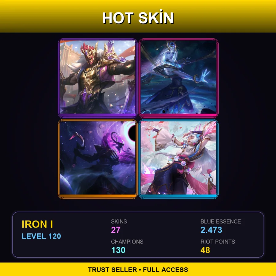 EUNE | Lv120 | Iron I | 27 Skin | 130 Champ