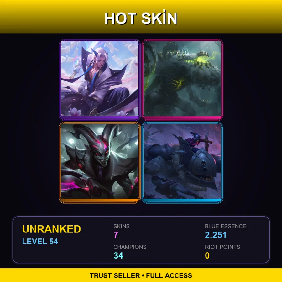 TR | Lv54 | Unranked | 7 Skin | 34 Champ