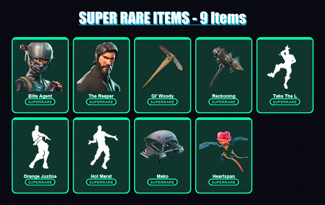 [PC/PSN] | Elite Agent | The Reaper | Blackheart | Calamity | Omega | 75 skin | 69 pickaxe | 79 emote | 67 glider | Lv1133