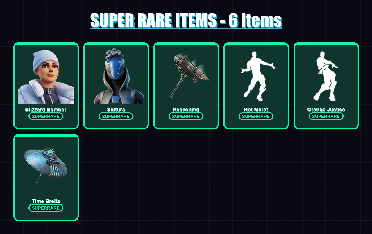 [PS4/PS5/XBOX/PC] | Blizzard Bomber | Sultura | A.I.M. | Omega | Zenith | 27 skin | 51 pickaxe | 67 emote | 53 glider | Lv1077