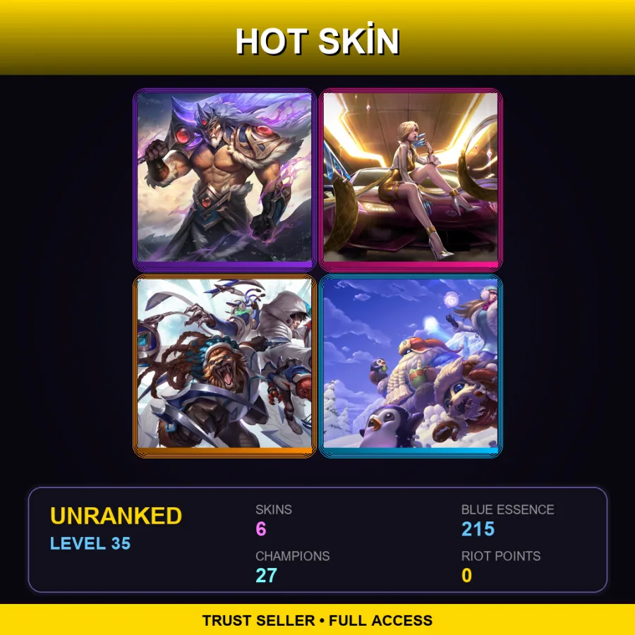 BR | Lv35 | Unranked | 6 Skin | 27 Champ